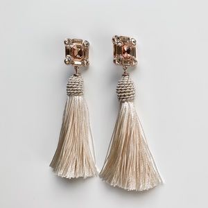 Off White Tassel Earrings